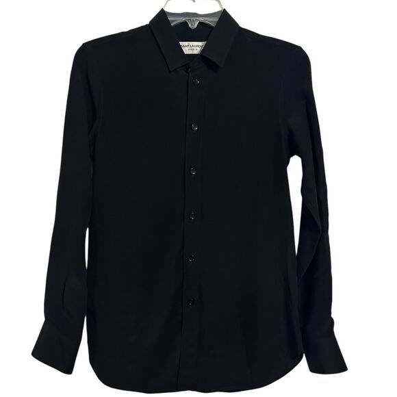 Saint Laurent Silk Button front Shirt in Black FR 34 - Picture 11 of 11